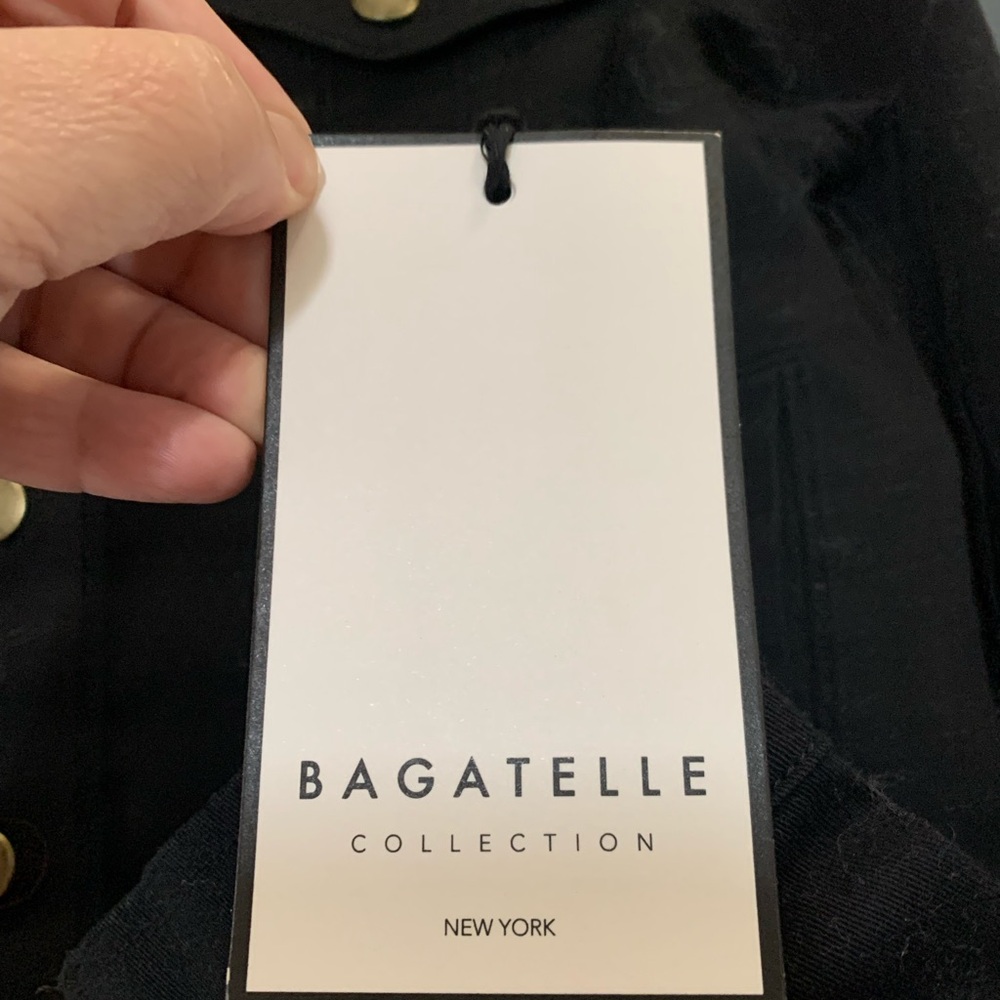 New Bagatelle Black Denim Jacket with Gold Buttons - Picture 3 of 6